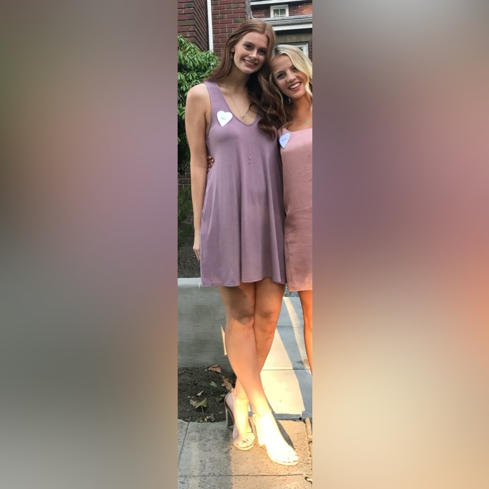 Mauve Tank Shift Dress with Pockets